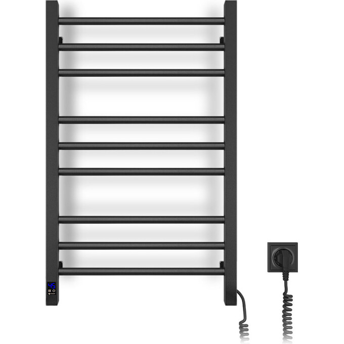 Электрический полотенцесушитель Navin Классик Квадро Sensor 12-216053-5080 (500x800, черный муар, правый, сенсорный, с таймером), Доступные размеры: 500 x 800, Цвет производителя: черный муар, Подключение полотенцесушителя: правое, фото 2