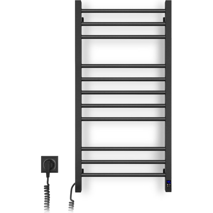 Электрический полотенцесушитель Navin Классик Квадро Sensor 12-216153-5010 (500x1000, черный муар, левый, сенсорный, с таймером), Доступные размеры: 500 x 1000, Цвет производителя: черный муар, Подключение полотенцесушителя: левое, фото 2