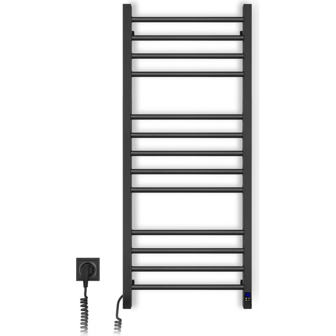 Электрический полотенцесушитель Navin Классик Квадро Sensor 12-216153-5012 (500x1200, черный муар, левый, сенсорный, с таймером), Доступные размеры: 500 x 1200, Цвет производителя: черный муар, Подключение полотенцесушителя: левое, фото 2