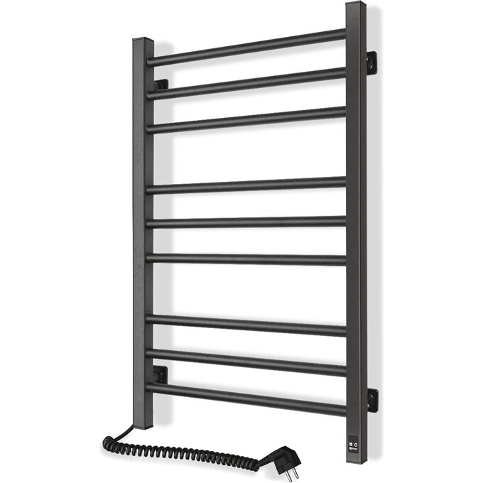 Электрический полотенцесушитель Navin Классик Квадро Sensor 12-216153-5080 (500x800, черный муар, левый, сенсорный, с таймером), Доступные размеры: 500 x 800, Цвет производителя: черный муар, Подключение полотенцесушителя: левое, фото 3
