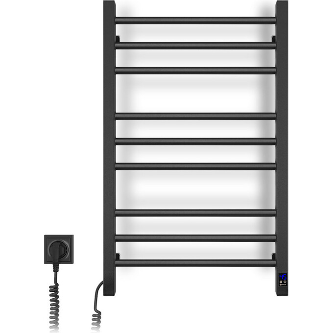 Электрический полотенцесушитель Navin Классик Квадро Sensor 12-216153-5080 (500x800, черный муар, левый, сенсорный, с таймером), Доступные размеры: 500 x 800, Цвет производителя: черный муар, Подключение полотенцесушителя: левое, фото 2