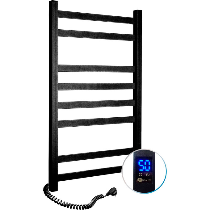 Электрический полотенцесушитель Navin Авангард Sensor 12-228153-4880 (480x800, черный муар, левый, сенсорный, с таймером), Доступные размеры: 480 x 800, Цвет производителя: черный муар, Подключение полотенцесушителя: левое, фото 2
