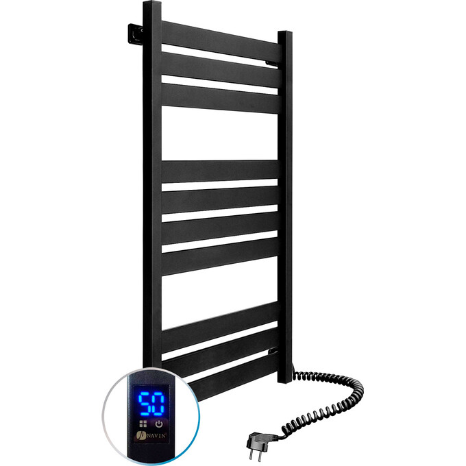 Електрична рушникосушарка Navin Largo Sensor 12-244053-5010 (500x1000, чорний муар, права, сенсорний, з таймером), Доступні розміри: 500 x 1000, Колір виробника: чорний муар, Підключення рушникосушарки: праве, фото , изображение 2