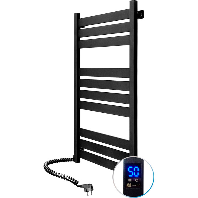 Электрический полотенцесушитель Navin Largo Sensor 12-244153-5010 (500x1000, черный муар, левый, сенсорный, с таймером), Доступные размеры: 500 x 1000, Цвет производителя: черный муар, Подключение полотенцесушителя: левое, фото 2