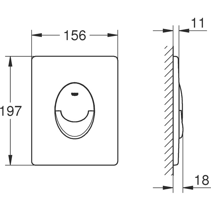 Клавіша змиву Grohe Quickfix Start 389642430 (чорна матова), Колір виробника: чорний матовий, фото , изображение 8