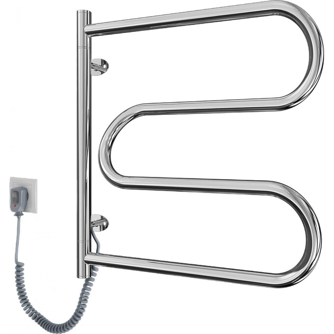 Электрический полотенцесушитель Mario Лассо 2.3.0800.12.P (4820111351855, 550x520, хром/черный матовый), фото 