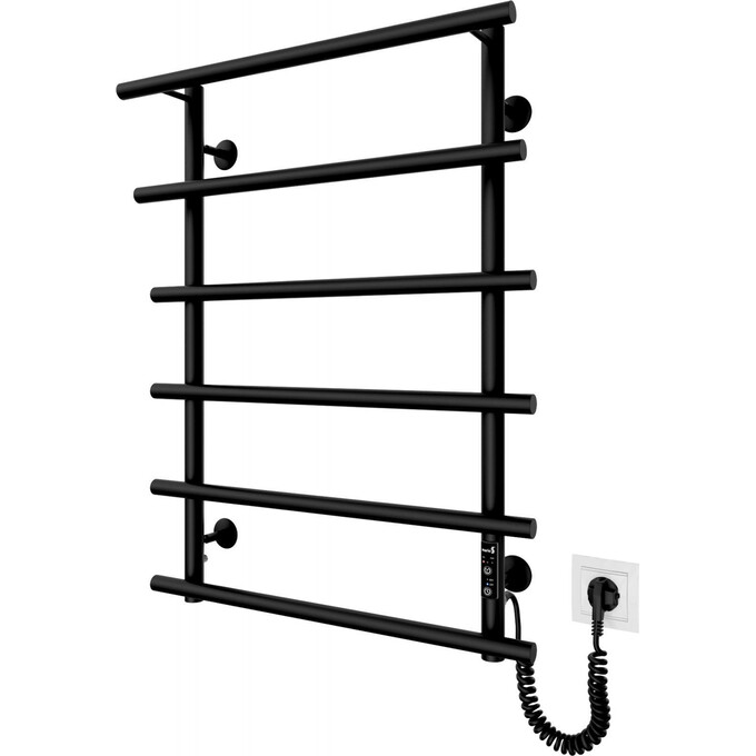 Электрический полотенцесушитель Mario Марио-I TR 2.3.6400.11.P (4820111356683, 800x630, хром/белый глянец/черный матовый, универсальный, с таймером), фото 2