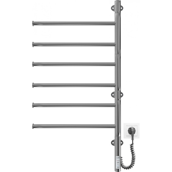 Электрический полотенцесушитель Mario Веер-I TR 2.3.0408.11.P (4820111355617, 800x445, хром/черный матовый, с таймером), фото 2