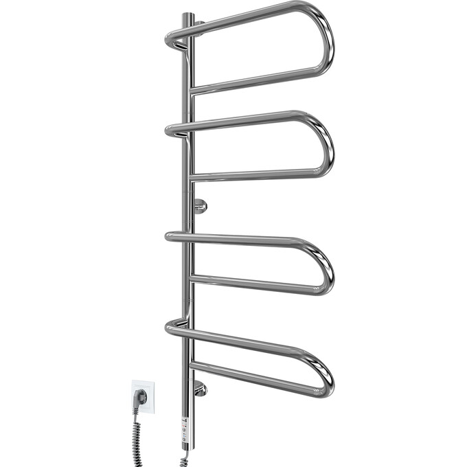 Электрический полотенцесушитель Mario Электра-I TR 2.3.1005.11.P (4820111356041, 1000x445, хром/черный матовый, правый, с таймером), фото 