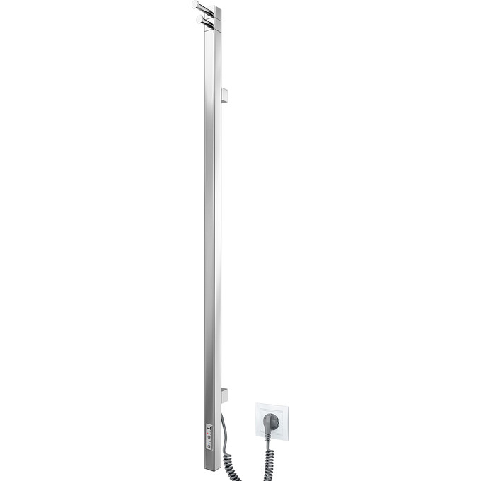 Электрический полотенцесушитель Mario Ray Cubo-I TR 2.2.1202.16.Р (4820111355754, 1100x30, хром/сатин/черный матовый, с таймером), фото 