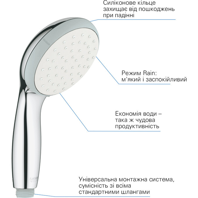 Ручной душ Grohe Vitalio Go QuickFix 100 26189000 (1 режим), фото 4