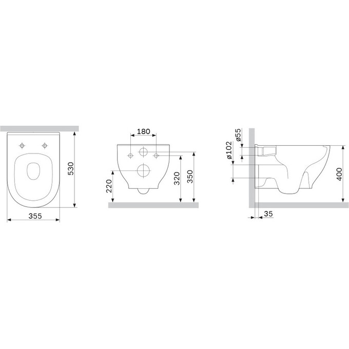 Безободковый подвесной унитаз Am.Pm Like FlashClean C801701SC (с сиденьем), фото 10