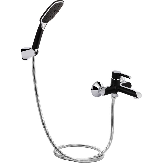 Комплект смесителей для ванной комнаты Qtap Grand (QTGRABCR001F+QTGRABCR006, черный/хром), фото 2