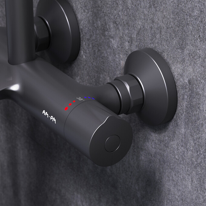 Термостатическая душевая система Am.Pm Like F0780522 (черная матовая), фото 7
