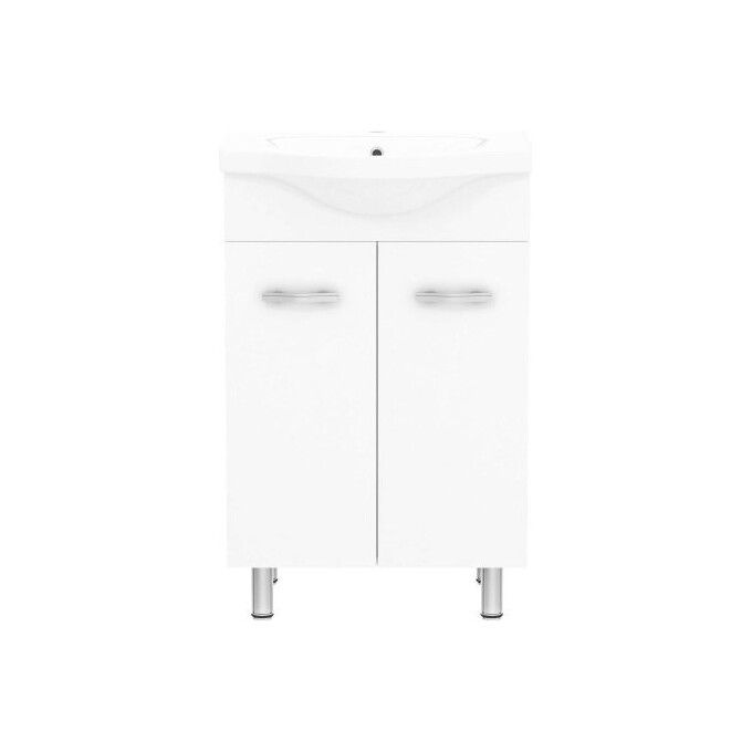 Тумба с раковиной RJ Lotus-L RJFU007-0155WHSET (RJFU007-0155WH+RZJ200, 51 см, белая, напольная), фото 2