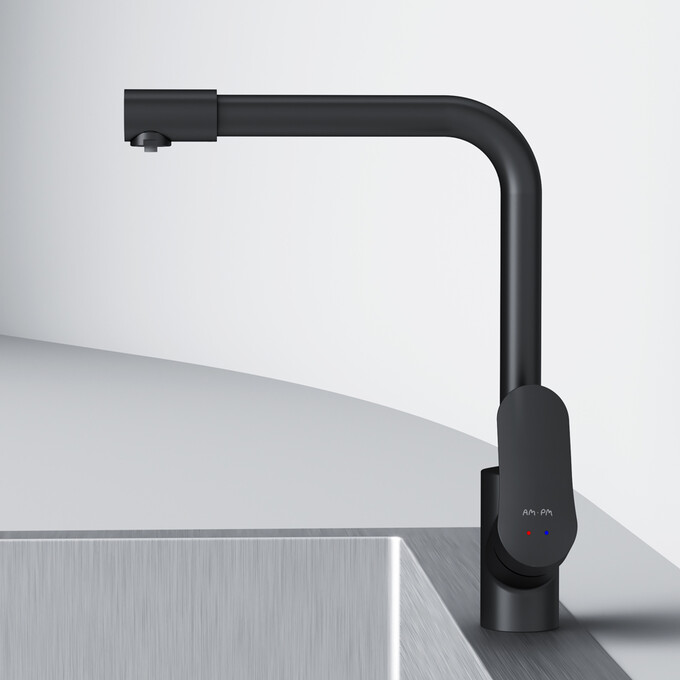 Смеситель для кухни на две воды Am.Pm Like F8005722 (черный матовый), Цвет производителя: черный, фото 6