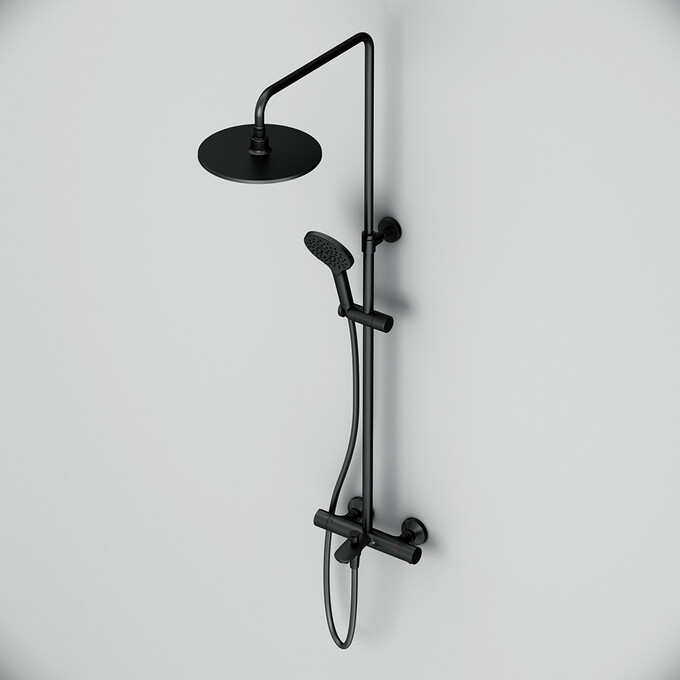 Термостатическая душевая система Am.Pm Like F0780522 (черная матовая), фото 8