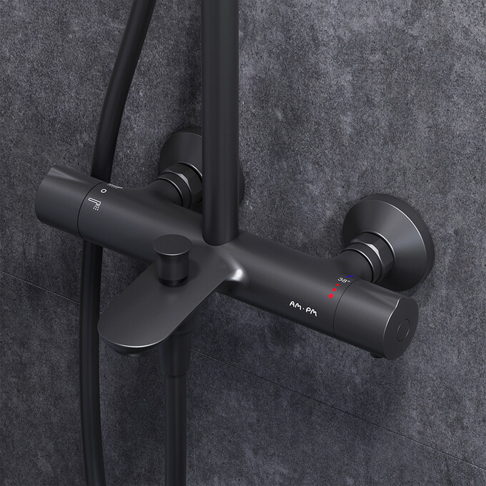 Термостатическая душевая система Am.Pm Like F0780522 (черная матовая), фото 4