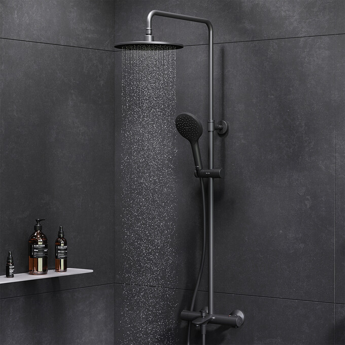 Термостатическая душевая система Am.Pm Like F0780522 (черная матовая), фото 3