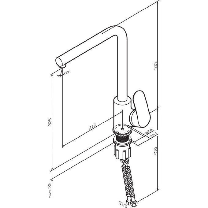 Змішувач для кухні Am.Pm Like F8005022 (чорний матовий), фото , изображение 10