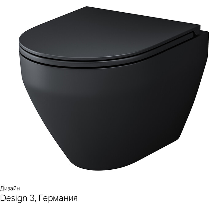 Безободковый подвесной унитаз Am.Pm Spirit V2.0 FlashClean C701700MBSC (черный, с сиденьем), фото 12