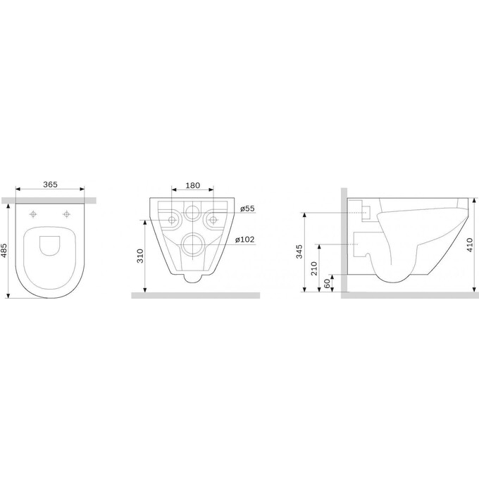 Безободковый подвесной унитаз Am.Pm Spirit V2.0 FlashClean C701700MBSC (черный, с сиденьем), фото 14