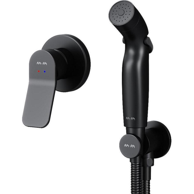 Гигиенический душ со смесителем скрытого монтажа Am.Pm X-Joy F40H85A22 (черный), фото 