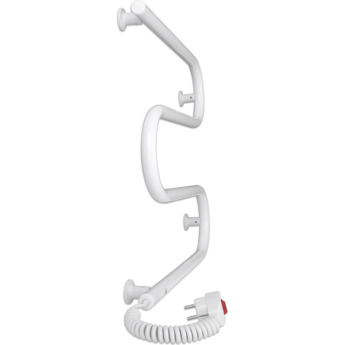 Электрический полотенцесушитель Laris Зебра Змеевик 25 ЧК3 75201019 (500x500, белый глянцевый, левый), фото 5