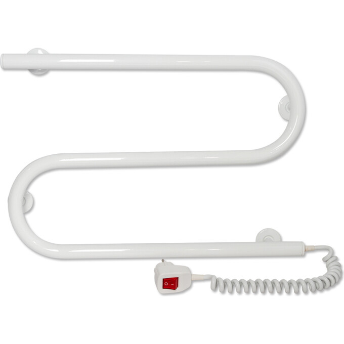 Электрический полотенцесушитель Laris Зебра Змеевик 25 ЧК2 75201018 (500x330, белый глянцевый, правый), фото 2