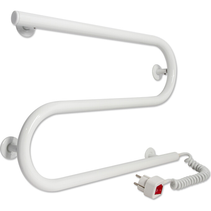 Электрический полотенцесушитель Laris Зебра Змеевик 25 ЧК2 75201018 (500x330, белый глянцевый, правый), фото 