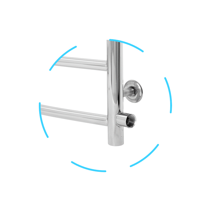 Водяной полотенцесушитель Laris Классик П7 71207593 (400x700, хром/белый/черный/золото/бронза, боковое подключение), фото 5