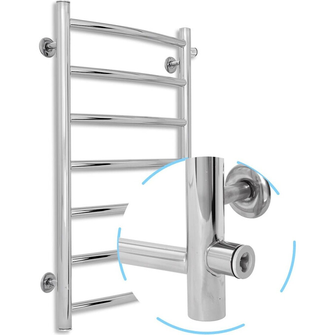 Водяной полотенцесушитель Laris Классик П7 71207593 (400x700, хром/белый/черный/золото/бронза, боковое подключение), фото 