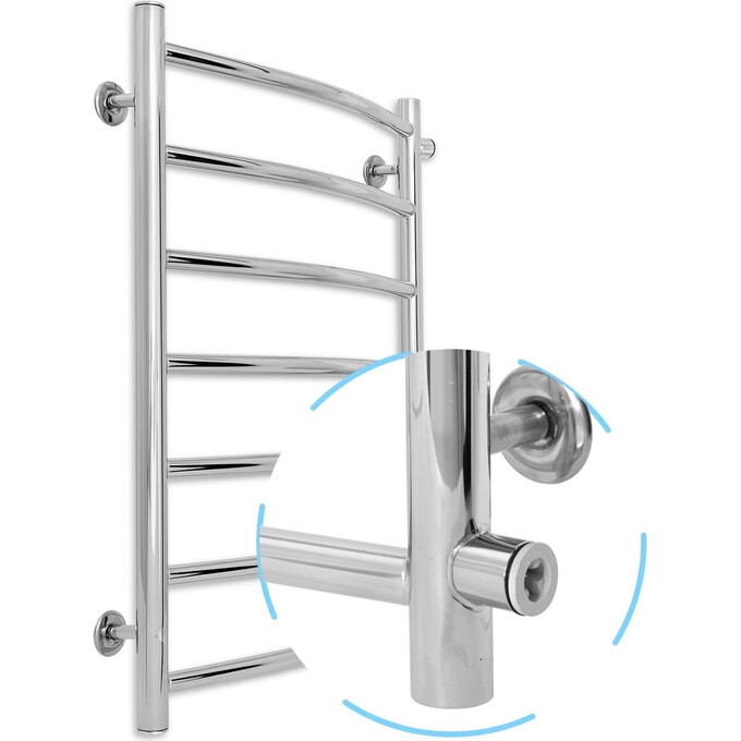 Водяной полотенцесушитель Laris Классик П7 71207594 (500x700, хром/белый/черный/золото/бронза, боковое подключение), фото 