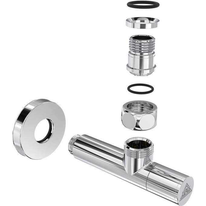 Кран угловой для полотенцесушителя Laris Luxon ZZ-5101 71401048 (1/2"x1/2", удлиненный), фото 4