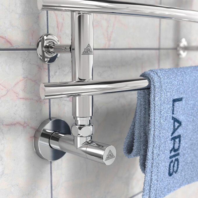 Кран угловой для полотенцесушителя Laris Luxon ZZ-5101 71401048 (1/2"x1/2", удлиненный), фото 2