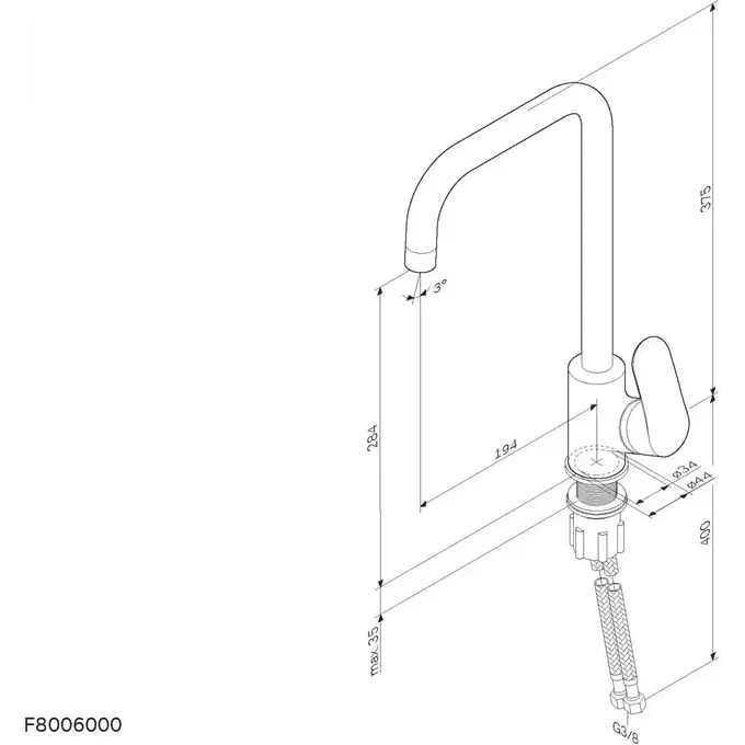 Змішувач для кухні Am.Pm Like F8006011 (сатин), фото , изображение 10