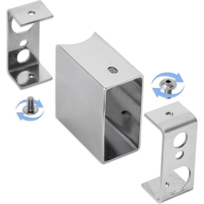 Комплект для скрытого подключения полотенцесушителя Laris 71401064 (хром, для круглой стойки), Цвет производителя: хром, фото 5