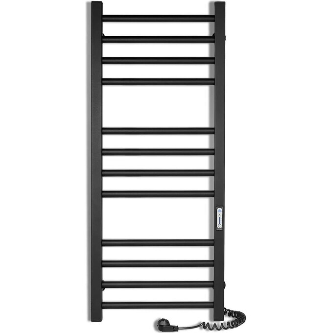 Електрична рушникосушарка Laris Зебра Альфа ЧКЧ12 R3 73207653 (350x900, чорна матова, права, з таймером), Доступні розміри: 350 x 900, Колір виробника: чорний матовий, Підключення рушникосушарки: праве, фото , изображение 2