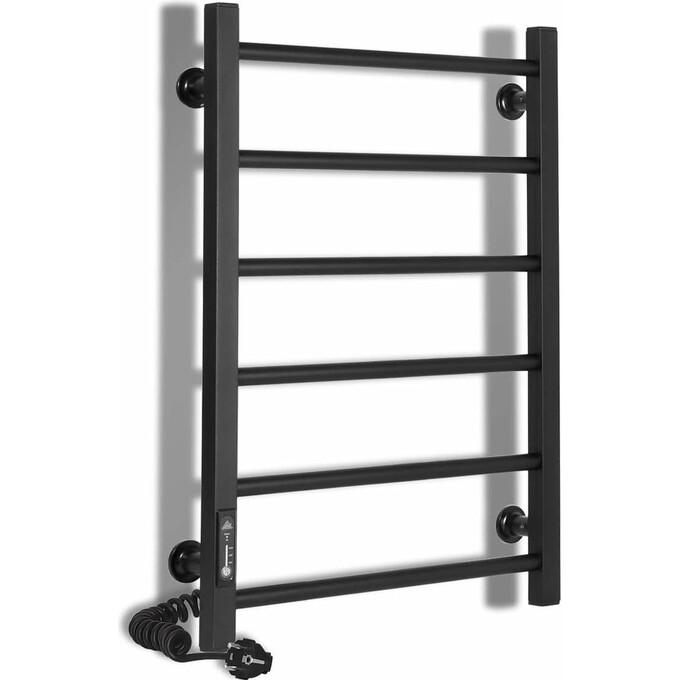 Электрический полотенцесушитель Laris Зебра Альфа ЧКЧ6 R3 73207626 (400x600, черный матовый, левый, с таймером), Доступные размеры: 400 x 600, Цвет производителя: черный матовый, Подключение полотенцесушителя: левое, фото 