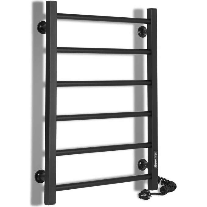 Електрична рушникосушарка Laris Зебра Альфа ЧКЧ6 R3 73207671 (500x600, чорна матова, права, з таймером), Доступні розміри: 500 x 600, Колір виробника: чорний матовий, Підключення рушникосушарки: праве, фото 