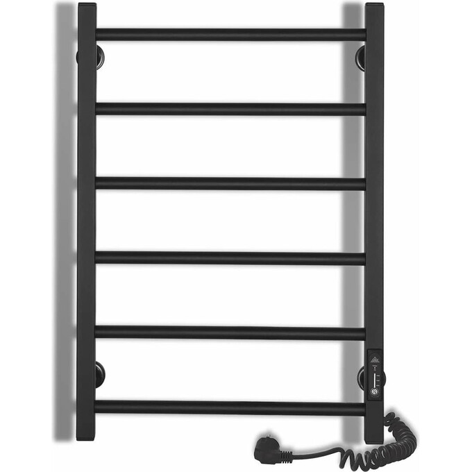 Електрична рушникосушарка Laris Зебра Альфа ЧКЧ6 R3 73207671 (500x600, чорна матова, права, з таймером), Доступні розміри: 500 x 600, Колір виробника: чорний матовий, Підключення рушникосушарки: праве, фото , изображение 2