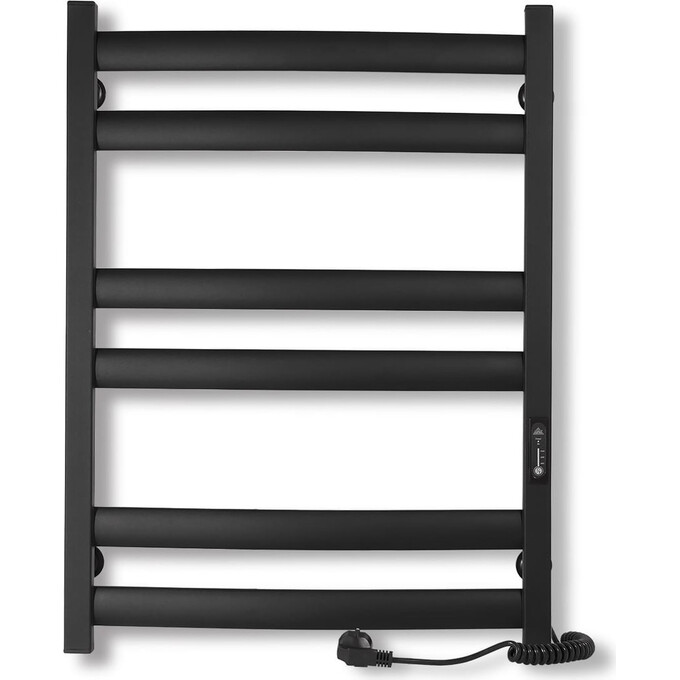 Электрический полотенцесушитель Laris Зебра Атлант ЧКЧ6 R3 73207618 (500x700, черный матовый, правый, с таймером), Доступные размеры: 500 x 700, Цвет производителя: черный матовый, Подключение полотенцесушителя: правое, фото 2