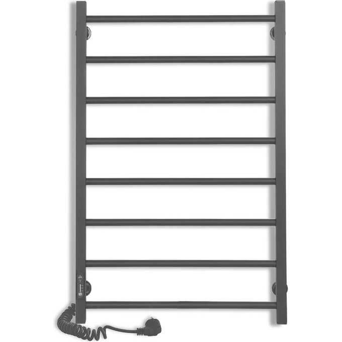 Електрична рушникосушарка Laris Зебра Альфа ЧКЧ8 R3 73207672 (400x800, чорна матова, ліва, з таймером), Доступні розміри: 400 x 800, Колір виробника: чорний матовий, Підключення рушникосушарки: ліве, фото , изображение 2