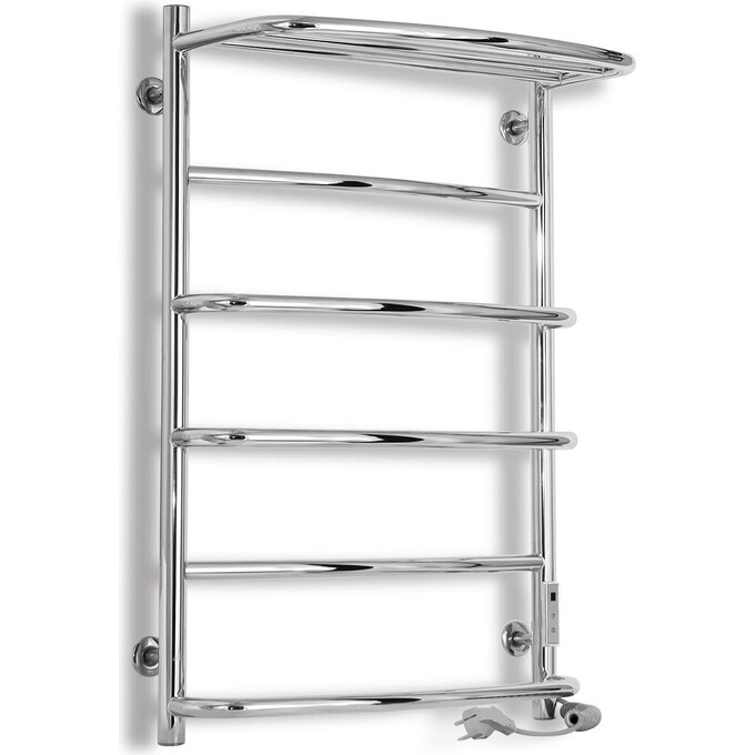 Электрический полотенцесушитель Laris Еврофлеш П6 73207611 (500x800, хром/белый/черный/золото/бронза, правый, сенсорный, с таймером, с полкой), Доступные размеры: 500 x 800, Подключение полотенцесушителя: правое, фото 