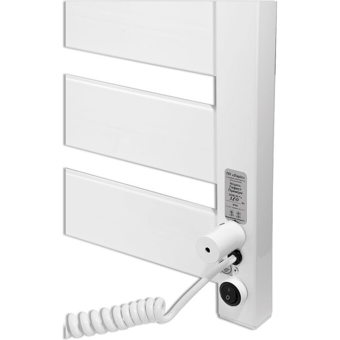 Электрический полотенцесушитель Laris Зебра Гефест Премиум ЧК10 75201079 (500x1200, белый матовый, левый), фото 6