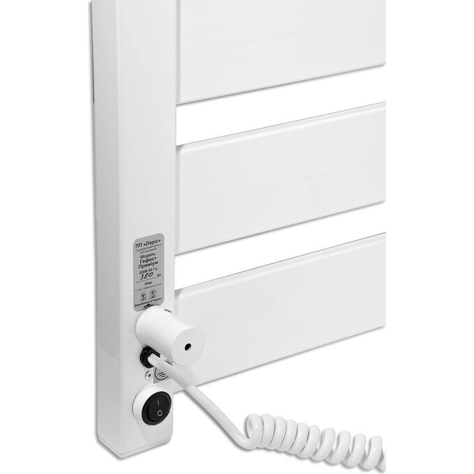 Электрический полотенцесушитель Laris Зебра Гефест Премиум ЧК10 75201080 (500x1200, белый матовый, правый), фото 6