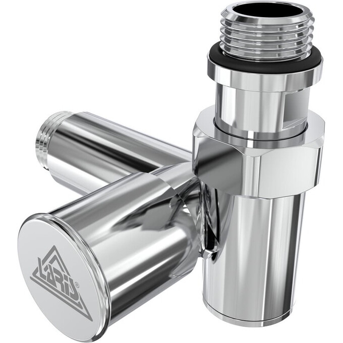 Кран угловой для полотенцесушителя Laris Luxon LX-2044 71401063 (1/2"x1/2", хром/белый/черный/золото/бронза, под ТЭН), фото 