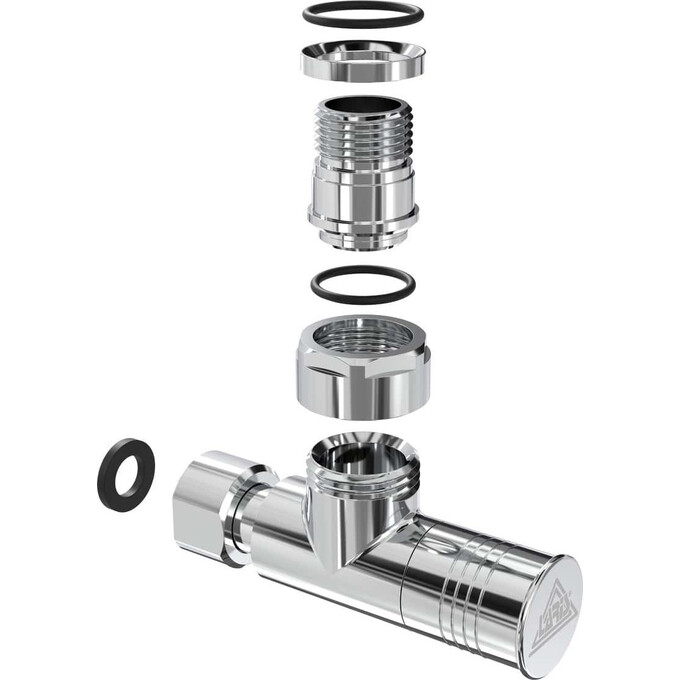 Кран угловой для полотенцесушителя Laris Luxon LX-4702 71401062 (1/2"x1/2", хром/белый/черный/золото/бронза), фото 5