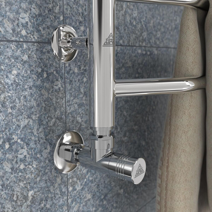 Кран угловой для полотенцесушителя Laris Luxon LX-4702 71401062 (1/2"x1/2", хром/белый/черный/золото/бронза), фото 2