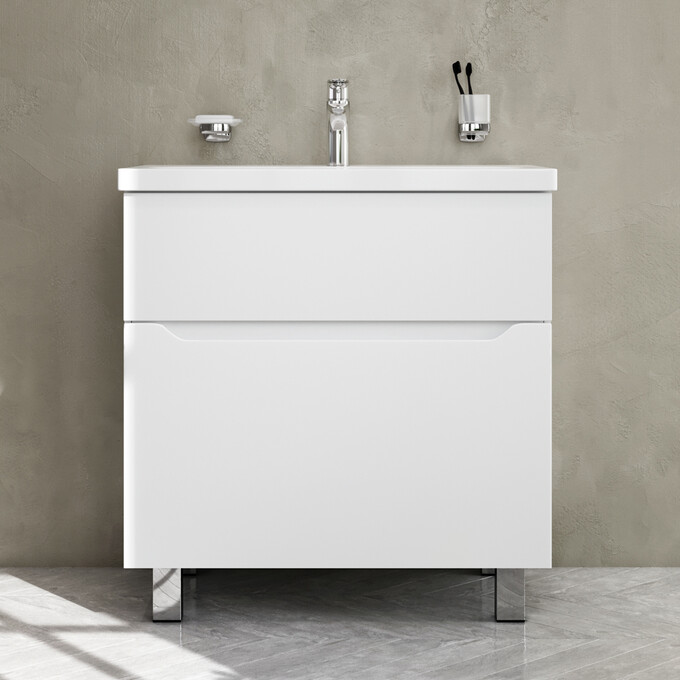 Тумба с раковиной Am.Pm Gem S M91-FSX0752-WC0752WG38 (75 см, белая глянцевая, напольная), фото 2